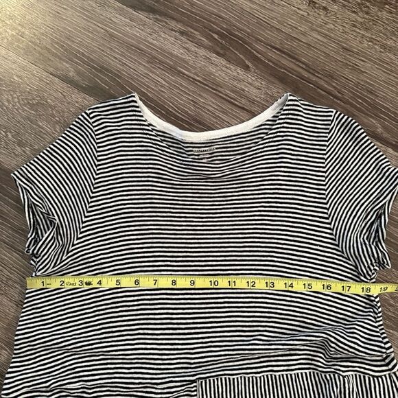 Eileen Fisher 100% Organic Linen Jersey Stripe Dress - Picture 6 of 7